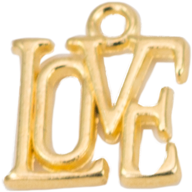 Gold Square "love" Charm - Christian Cross (600x600), Png Download