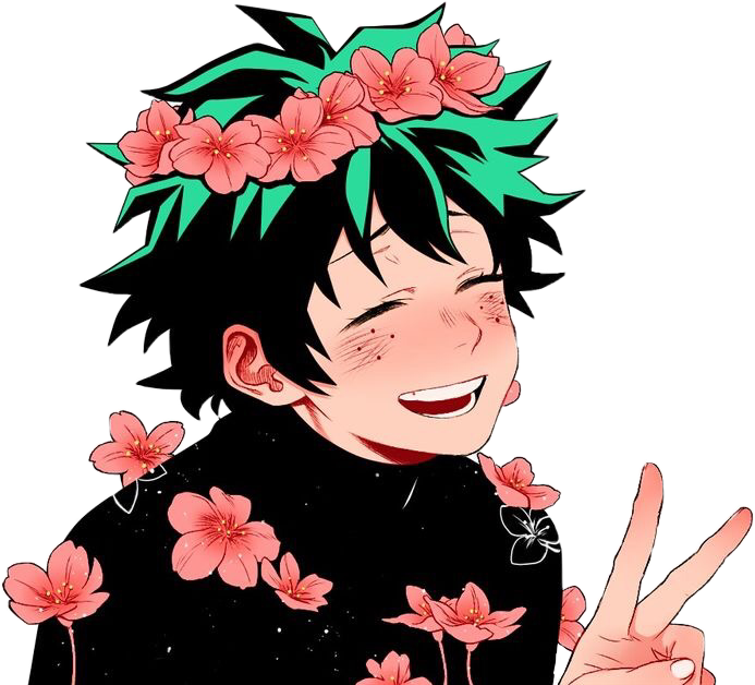Izuku Midoriya, Deku, Bnha, My Hero Acadamiya, Anime - Izuku Midoriya Flower Crown (693x628), Png Download