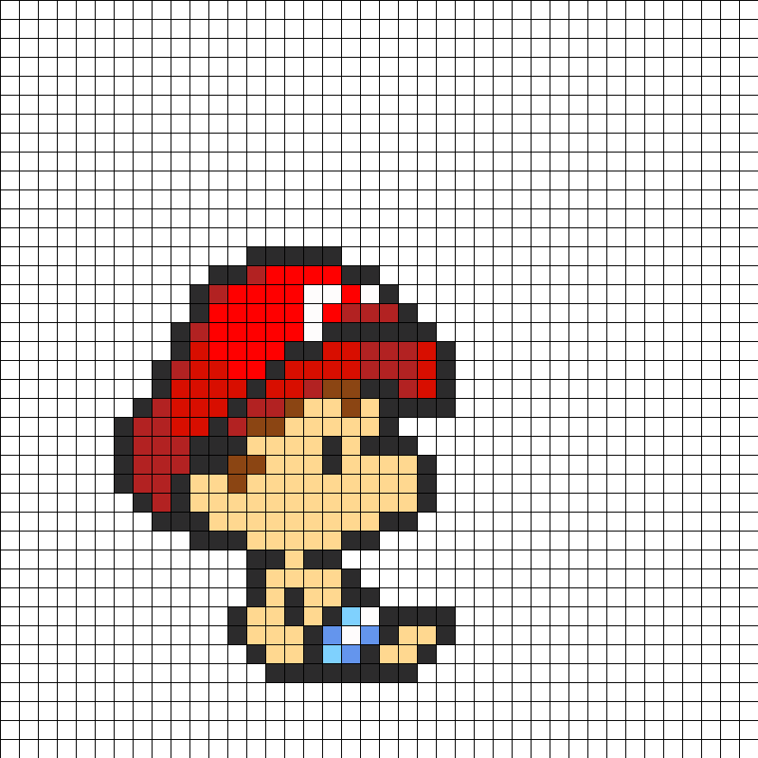 Baby Mario Perler Bead Pattern - Pixel Art Mario (840x840), Png Download