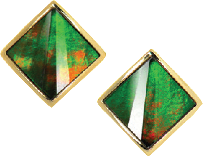 Nola 14k Yellow Gold Earrings By Korite Ammolite - Korite (834x934), Png Download