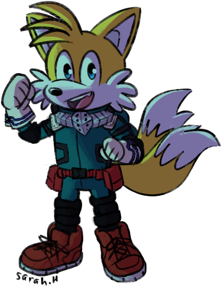 Sarah' Mammal Vertebrate Cartoon Fictional Character - Tails (461x592), Png Download