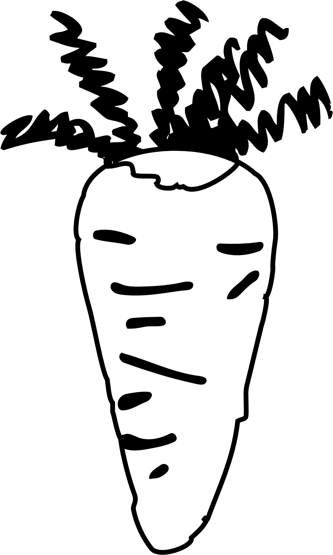 Black And White Panda Free Images - Carrot Black And White Clip Art (1331x2021), Png Download