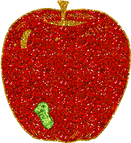 Apple Clipart Glitter - Red Glitter Png (456x500), Png Download