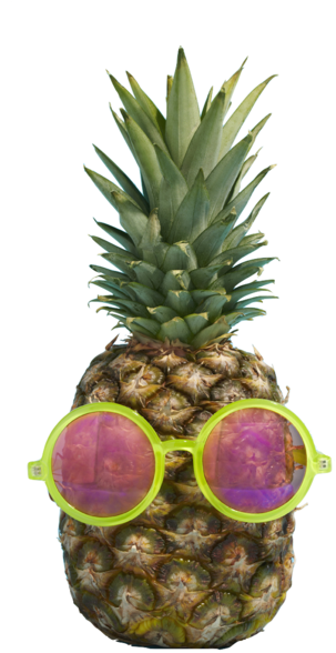 Gnarly Transparent Tumblr - Pineapple With Sunglasses Png (500x676), Png Download