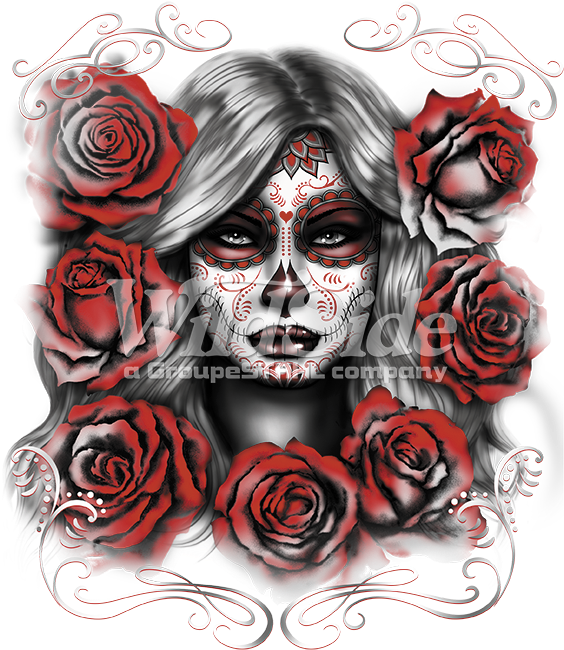 Sugar Girl With Red Roses - Artix Sugar Girl With Red Roses Gift For Skull Costume (675x675), Png Download