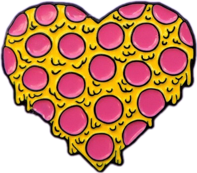Jpg Freeuse Download Heart Pizza Clipart - Lapel Pin (402x354), Png Download