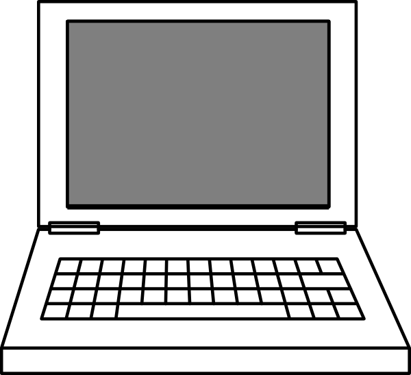 Svg Free Laptop Clip Art At Clker Com Vector - Simple Drawing Of Laptop (600x547), Png Download