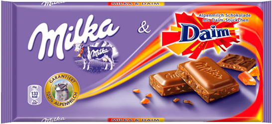 Milka Daim 100g - Daim Chocolate (600x600), Png Download