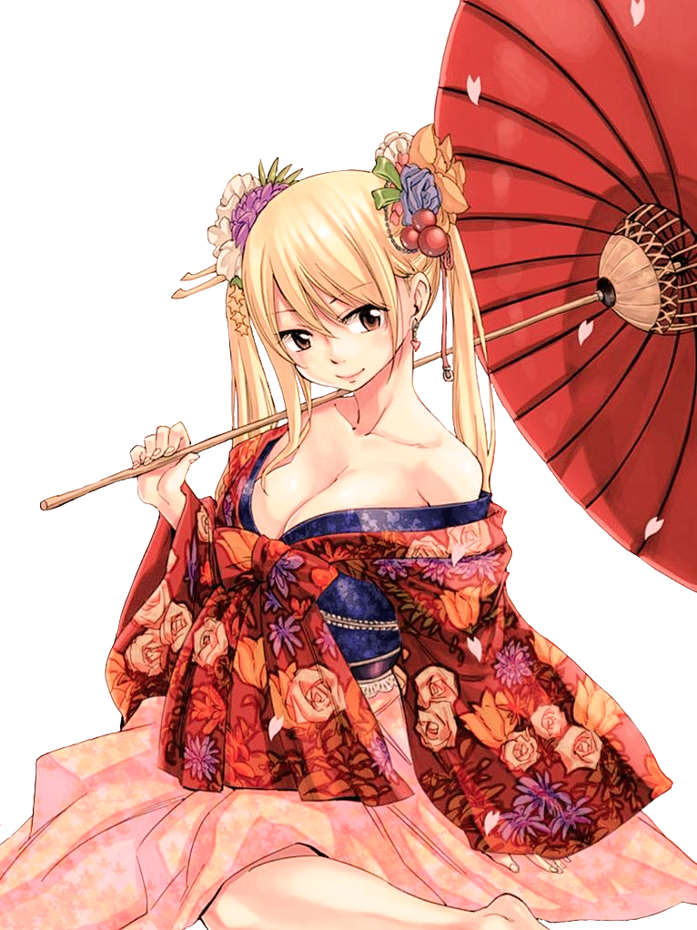 Fairy Tail, Lucy Heartfilia, And Anime Image - Fairy Tail Lucy Kimono (500x667), Png Download