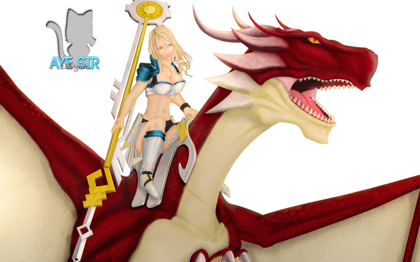 Render] Lucy Heartfilia And Igneel By Ayesirdesigner - Lucy Heartfilia E Igneel (1368x855), Png Download