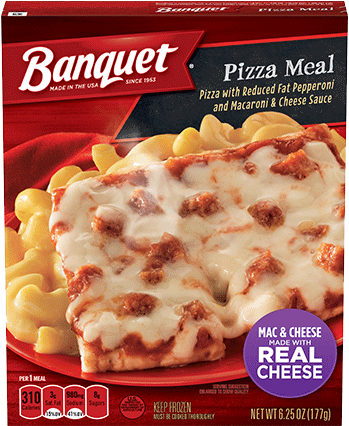 Pizza Meal With Reduced Fat Pepperoni - Banquet Salisbury Steak, Mega Meal - 15.25 Oz (500x500), Png Download