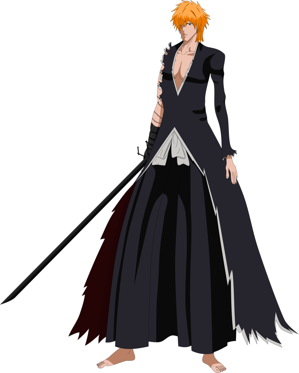 Ichigo Final Tensa Zangetsu Bankai By Sakatagintoki117-d5xf1e7 - Ichigo Kurosaki Tensa Zangetsu (1024x1277), Png Download