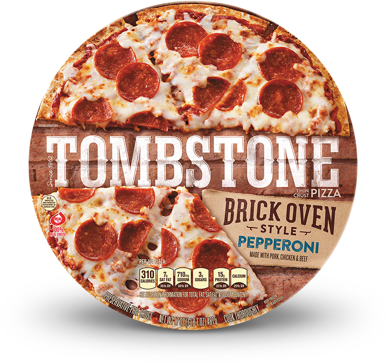 Tombstone Brick Oven Pepperoni Pizza - Tombstone Pizza, Thin Crust, Pepperoni, Brick Oven (780x779), Png Download