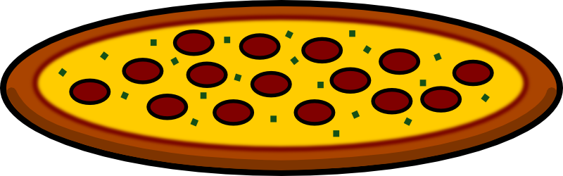 Pizza Clipart Pepperoni Pizza - Pepperoni Pizza With Slice Vector (800x250), Png Download