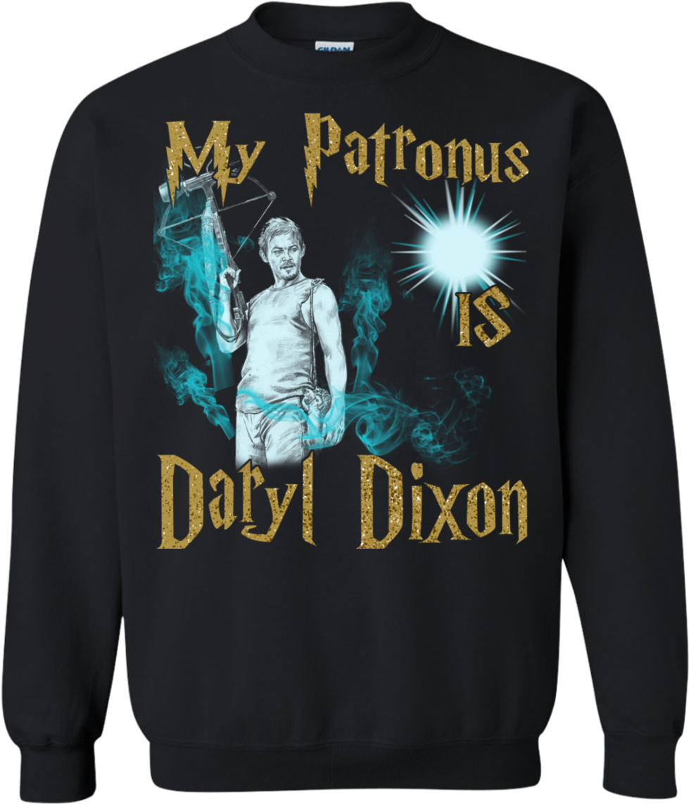 The Walking Dead Daryl Dixon Hoodies Sweatshirts - Orlando City Mls - My Patronus Is A Lion Unisex Long (1155x1155), Png Download