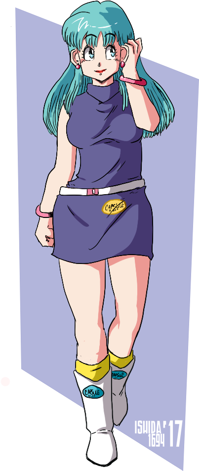 Bulma By Ishida1694 - Deviantart Com Dbz Bra Sleepover Pajamas (487x1000), Png Download