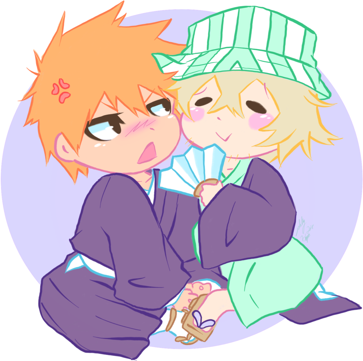 Bleach Uraichi Ichigo Kurosaki Urahara Kisuke Urahara - Digital Art (1280x1280), Png Download