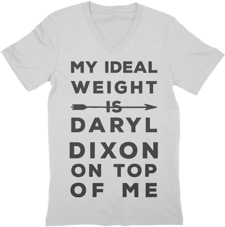 Ideal Weight Is Daryl Dixon On Top V-neck - Daryl Dixon (800x800), Png Download