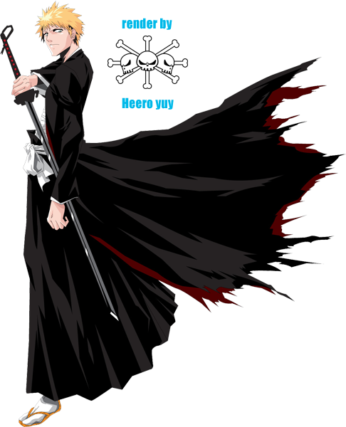 Ichigo Bankai Png - Bleach Ichigo Vizard Bankai (486x600), Png Download