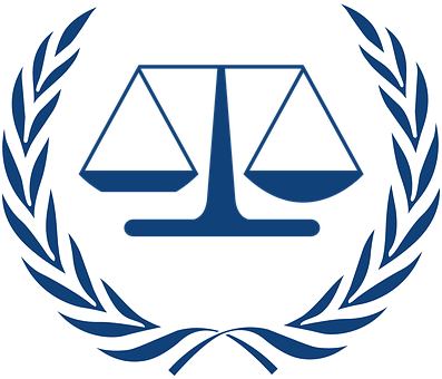 Scale Justice Judge Court Logo Law Legal J - Logo Of International Court Of Justice (397x340), Png Download