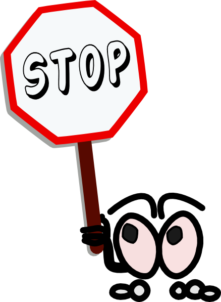 Stop Clip Art At Clker - Stop And Think Clip Art (438x597), Png Download