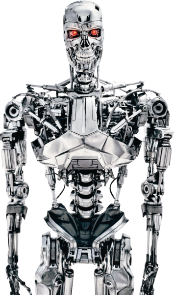 Png Black And White Download Official Psds Share This - Terminator Robot (355x600), Png Download