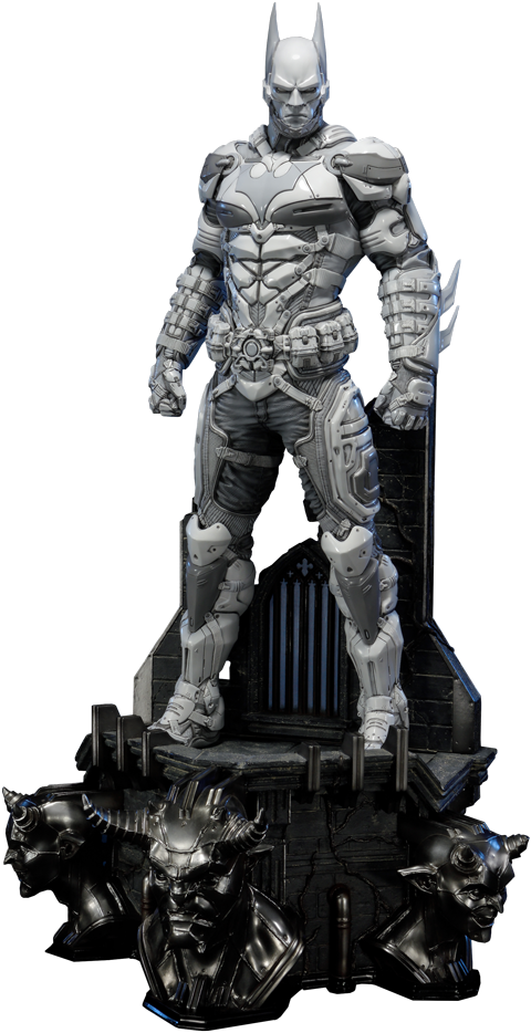 White Version Statue Prime 1 Studio - Batman Arkham Knight Popcultcha (480x934), Png Download