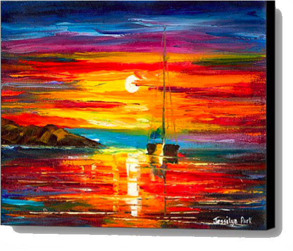 Dianoche Designs 'playa Del Sol' By Jessilyn Park Painting (600x530), Png Download