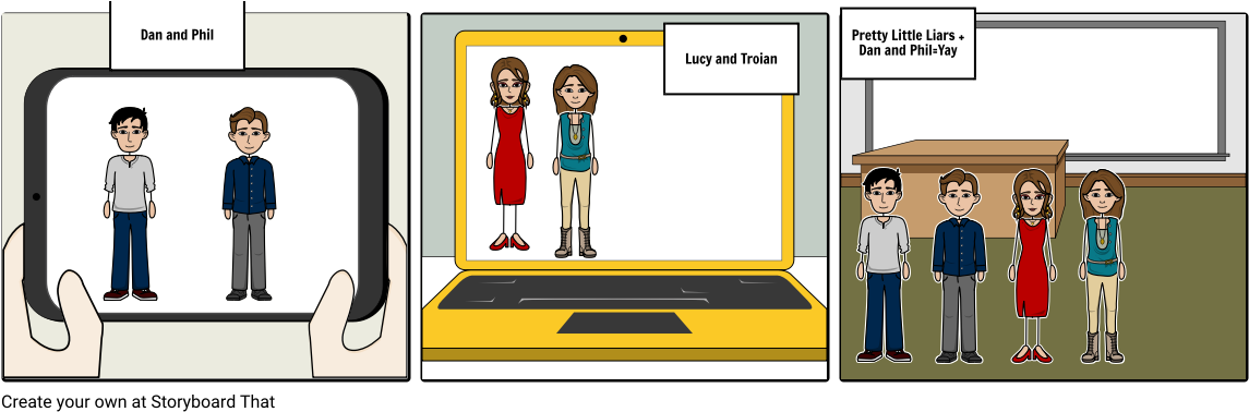 Dan And Phil Pretty Little Liars - Cartoon (1164x385), Png Download