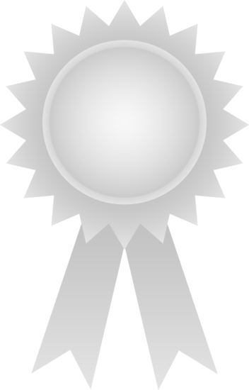 Winner Ribbon Clipart Clip Art - Silver Award Ribbon (352x550), Png Download