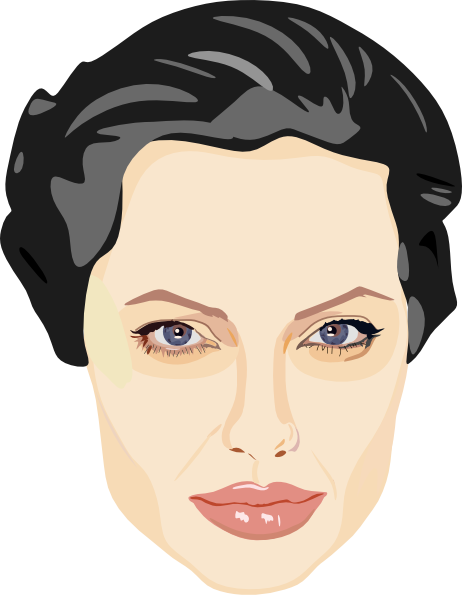 Angelina Jolie Clip Art At Clker - Angelina Jolie Vector Art (462x595), Png Download