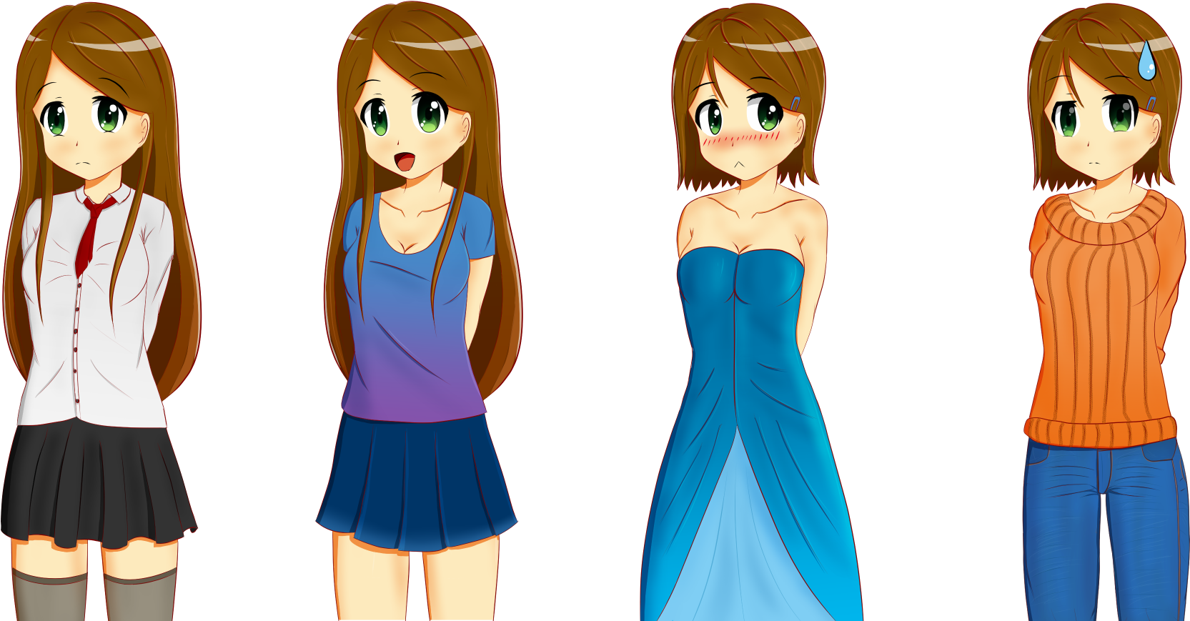 0 - Visual Novel Characters Png (1920x1080), Png Download