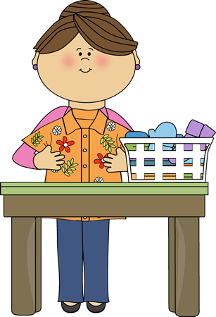 Mom Folding Laundry - Mom Folding Laundry Clipart (307x450), Png Download