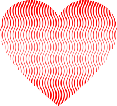 Line Art Heart Raster Graphics Color - Heart Lined Pattern (375x340), Png Download