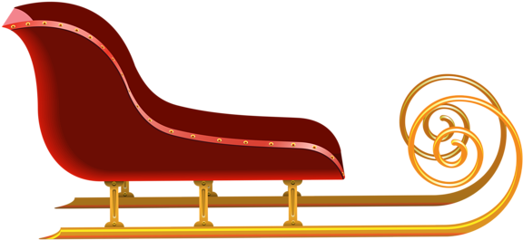 Santa Sleigh Png - Sleigh Png (600x275), Png Download