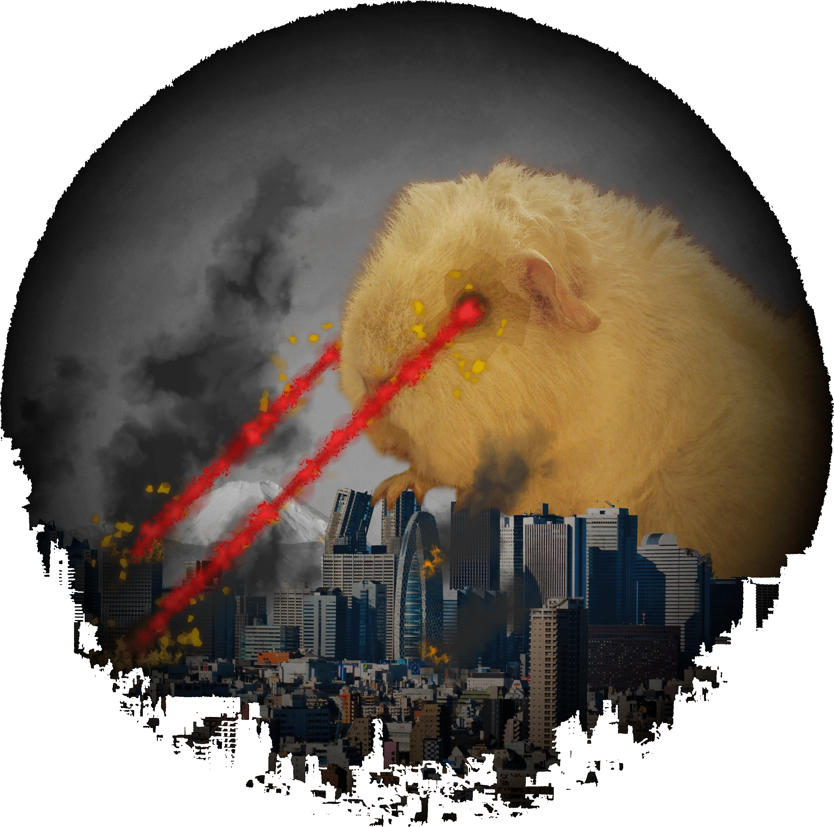 Guinea Pig Attacking Tokyo With Laser Eyes - National Diet Building (2963x2963), Png Download