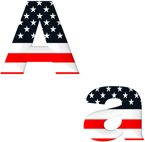 Letter, Abc, Alphabet, American, Flag, Stars, Stripes - Alphabet Couleur Des Drapeaux Du Monde Lettre L (598x720), Png Download
