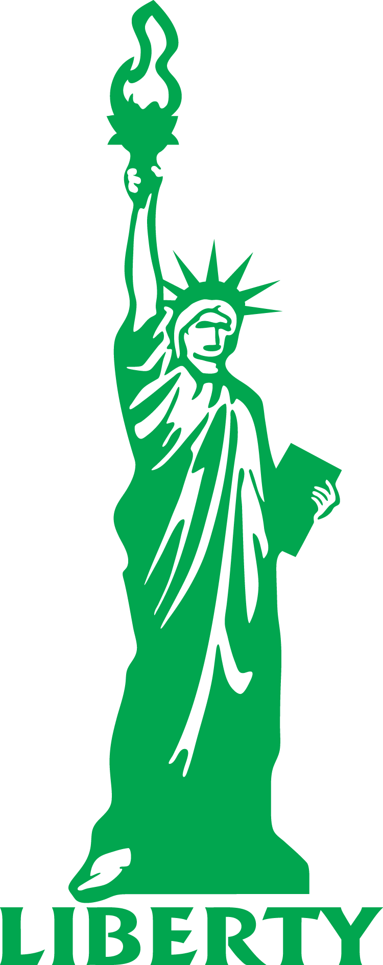 Statue Of Liberty Drawing Outline - Statue Of Liberty Drawing Green (750x1890), Png Download