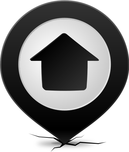 Location Map Pin Home Black - Real Estate (425x500), Png Download