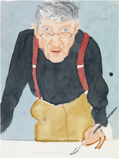 <em>self Portrait With Red Braces</em>, 2003, David - David Hockney Domestic Scene (480x505), Png Download