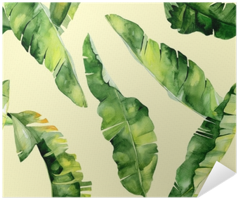 Seamless Watercolor Illustration Of Tropical Leaves, - Trident Home Essentails Double King Bedsheet - Aloha (400x400), Png Download