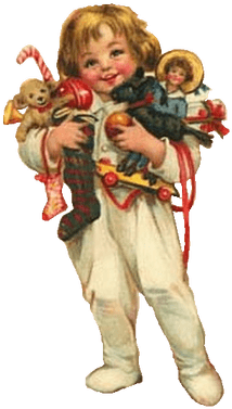 Child With Vintage Toys - Christmas Cards (400x400), Png Download