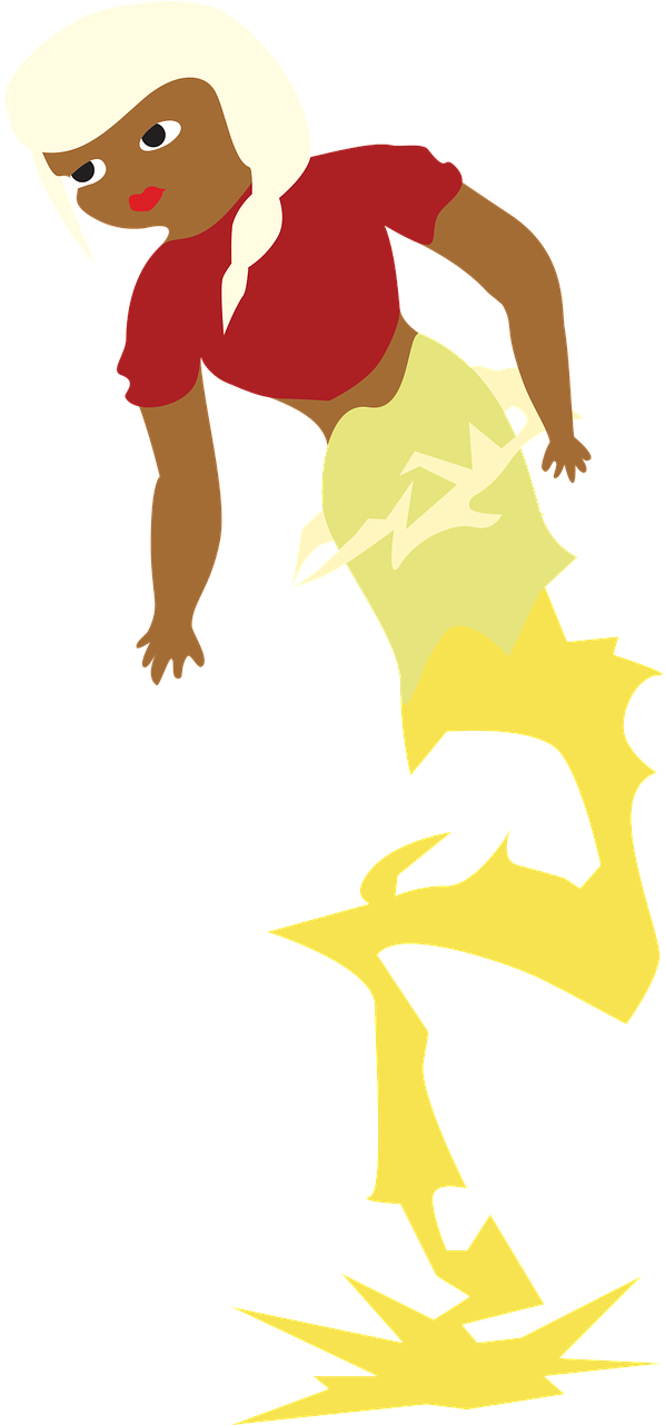 Girl With The Power Of Lightning Lightning Superpower - Skateboarding (640x1280), Png Download