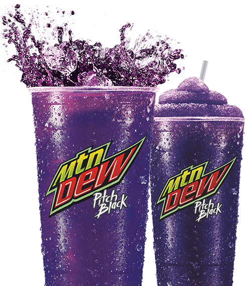 The Bold Flavor Of Dew With A Twist Of Citrus And Dark - Mountain Dew Pitch Black Slushie (487x593), Png Download