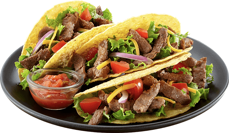 Steak Eze - Steak Tacos Png (740x430), Png Download