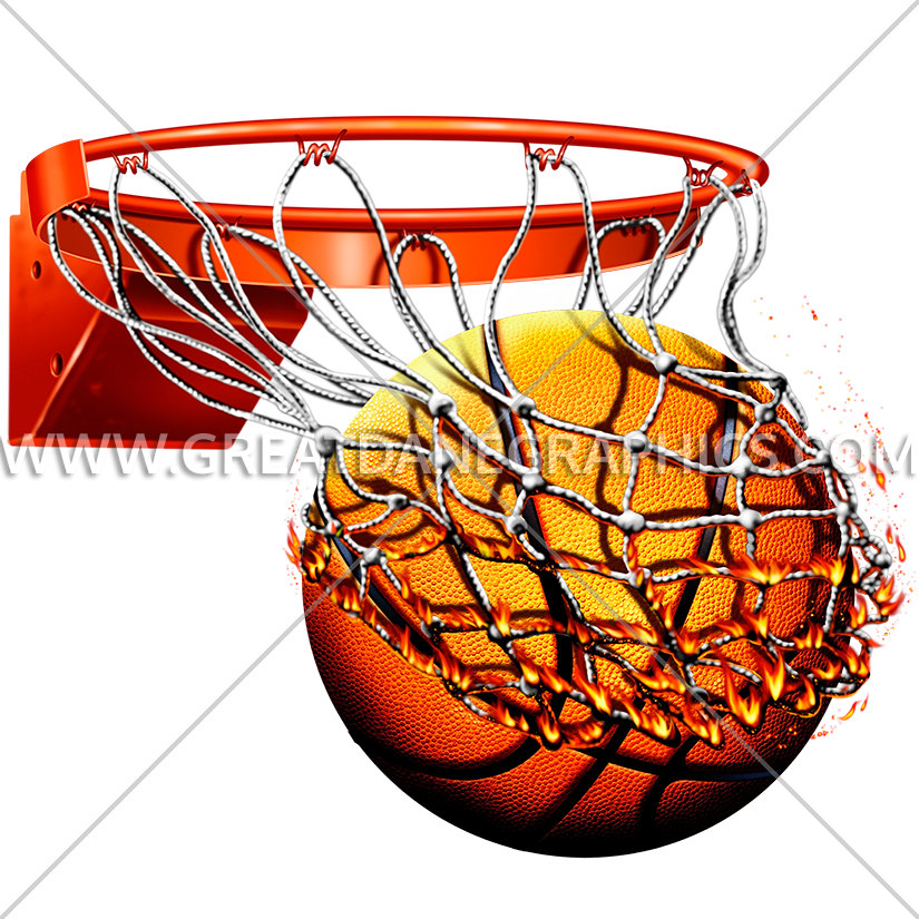 Banner Royalty Free Library Flameing Free Download - Basket Ball With Net Png (825x825), Png Download