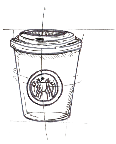 Chanel Drawing Starbucks - Sketch (406x518), Png Download