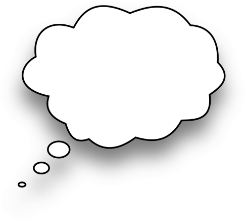 Thinking,speech - Thought Bubble Icon Png White (500x448), Png Download