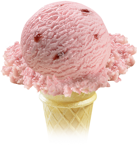 Strawberry, By The Scoop, Ice Cream - Strawberry Ice Cream Scoop (480x502), Png Download