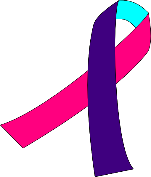 Pink Cancer Ribbon Png Jpg Royalty Free Library - Thyroid Cancer Ribbon Vector (510x598), Png Download